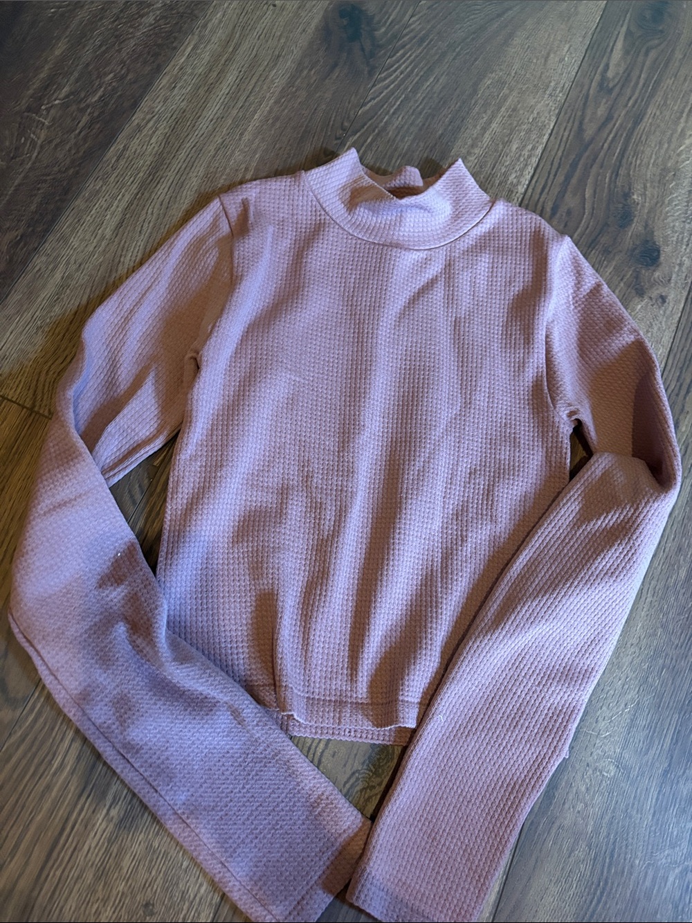 Aeropostale Mauve Pink Waffle Knit Long Sleeve Tee